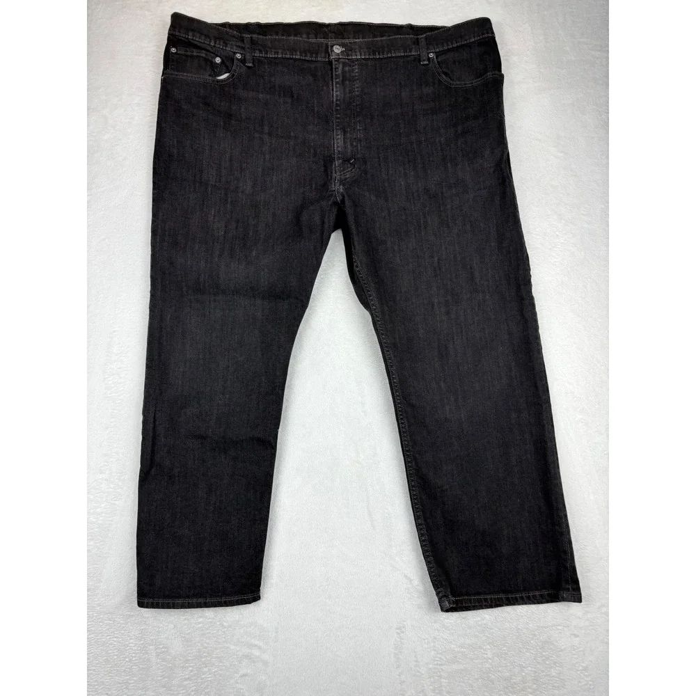 Levis 559 Men's 50x30 Jeans Fuzzy Black Faded Denim Grungy Wide Fit Cut